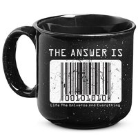 The Answer to Life The Universe and Everything in barcode 15oz Campfire Ceramic Mug