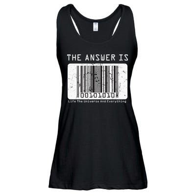 The Answer to Life The Universe and Everything in barcode Ladies Essential Flowy Tank