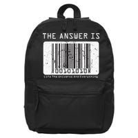 The Answer to Life The Universe and Everything in barcode 16 in Basic Backpack