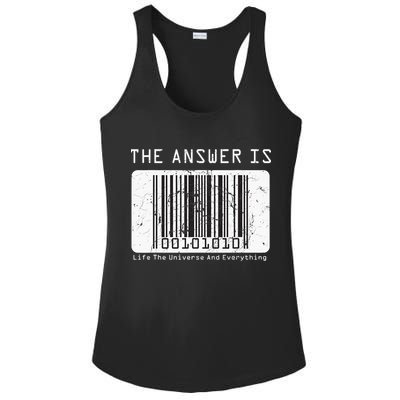 The Answer to Life The Universe and Everything in barcode Ladies PosiCharge Competitor Racerback Tank