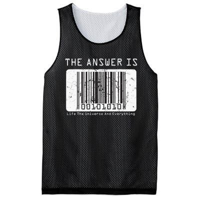 The Answer to Life The Universe and Everything in barcode Mesh Reversible Basketball Jersey Tank