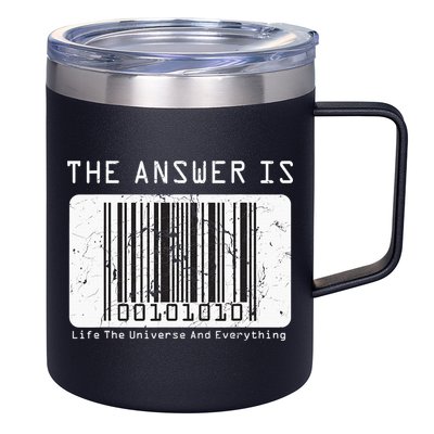 The Answer to Life The Universe and Everything in barcode 12oz Stainless Steel Coffee Mug
