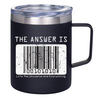 The Answer to Life The Universe and Everything in barcode 12oz Stainless Steel Coffee Mug