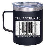 The Answer to Life The Universe and Everything in barcode 12oz Stainless Steel Coffee Mug