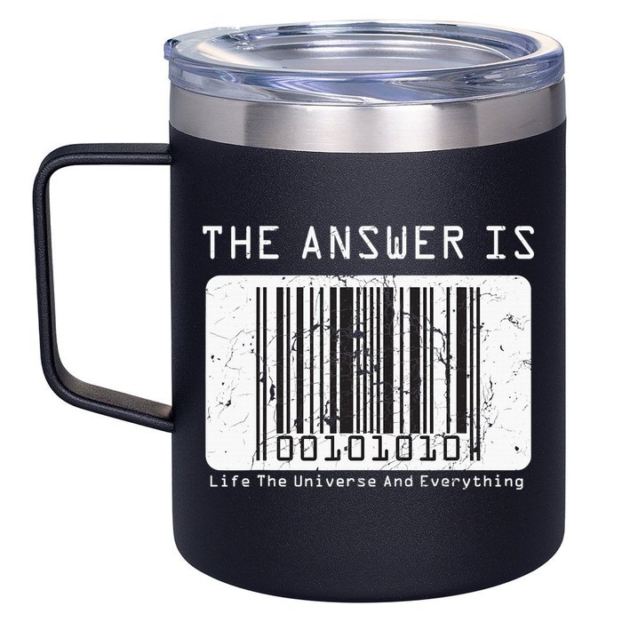The Answer to Life The Universe and Everything in barcode 12oz Stainless Steel Coffee Mug