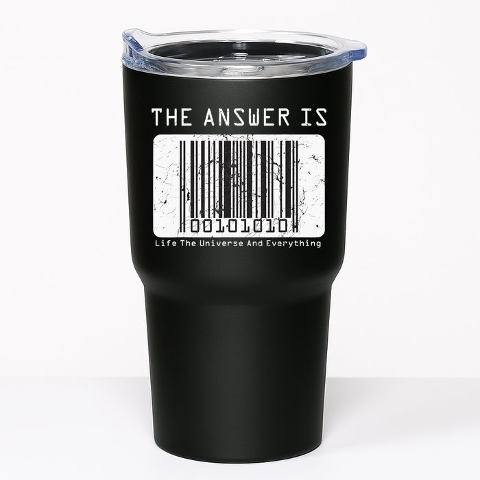 The Answer to Life The Universe and Everything in barcode Tumbler