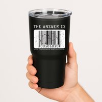 The Answer to Life The Universe and Everything in barcode Tumbler
