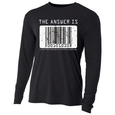 The Answer to Life The Universe and Everything in barcode Cooling Performance Long Sleeve Crew