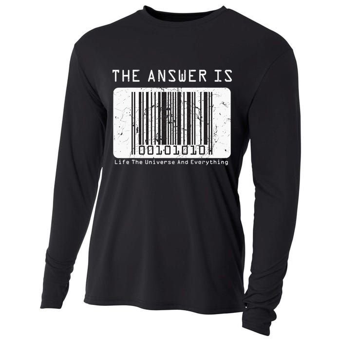 The Answer to Life The Universe and Everything in barcode Cooling Performance Long Sleeve Crew