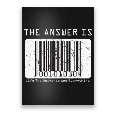 The Answer to Life The Universe and Everything in barcode Poster