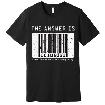 The Answer to Life The Universe and Everything in barcode Premium T-Shirt