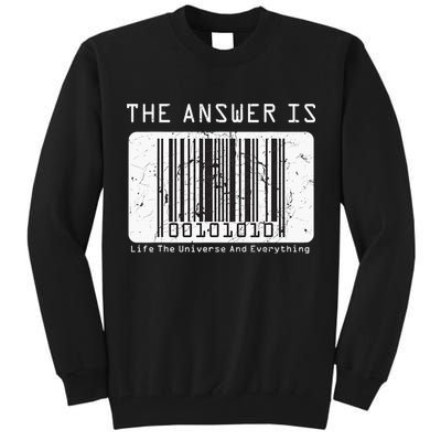 The Answer to Life The Universe and Everything in barcode Tall Sweatshirt