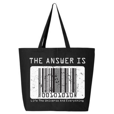 The Answer to Life The Universe and Everything in barcode 25L Jumbo Tote