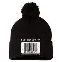 The Answer to Life The Universe and Everything in barcode Pom Pom 12in Knit Beanie
