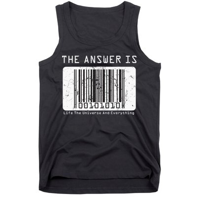 The Answer to Life The Universe and Everything in barcode Tank Top