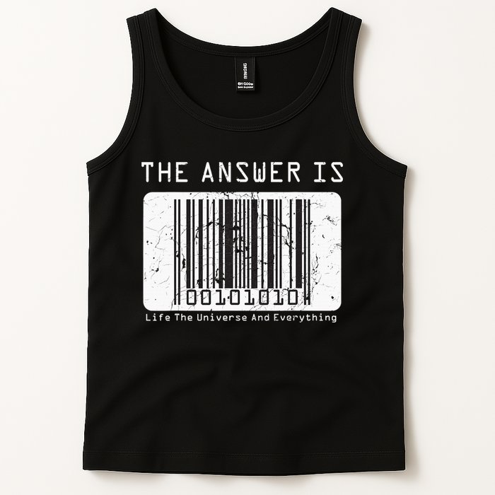 The Answer to Life The Universe and Everything in barcode Tank Top