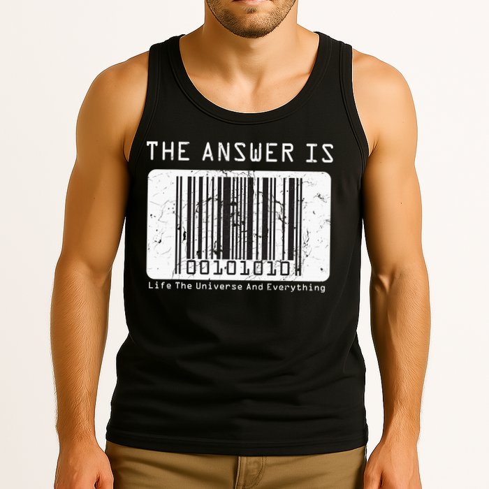 The Answer to Life The Universe and Everything in barcode Tank Top
