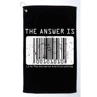 The Answer to Life The Universe and Everything in barcode Golf Towel