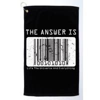 The Answer to Life The Universe and Everything in barcode Golf Towel