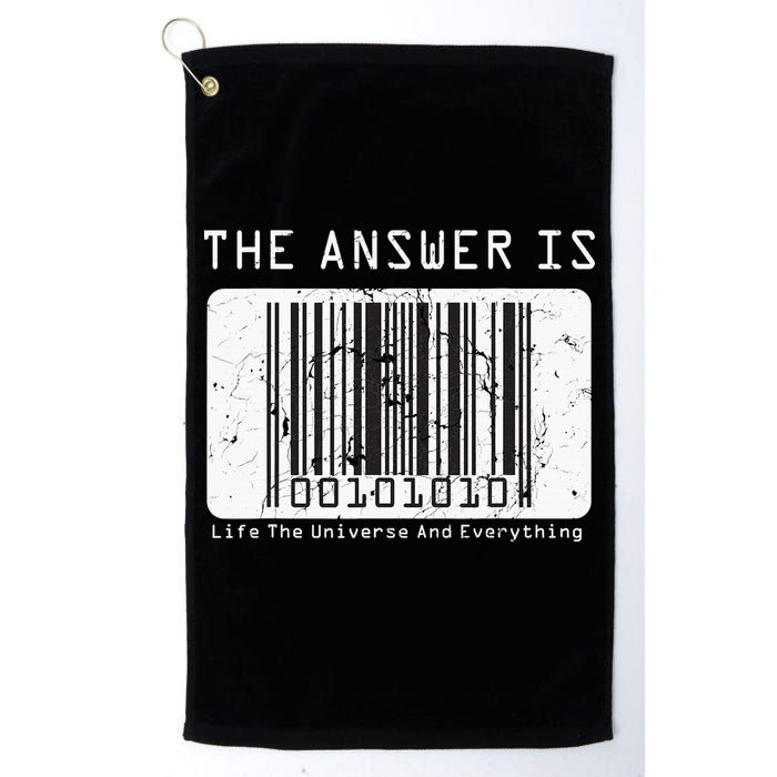 The Answer to Life The Universe and Everything in barcode Golf Towel