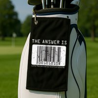 The Answer to Life The Universe and Everything in barcode Golf Towel
