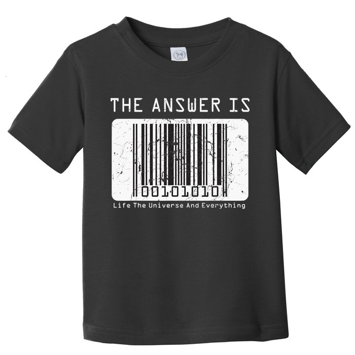 The Answer to Life The Universe and Everything in barcode Toddler T-Shirt