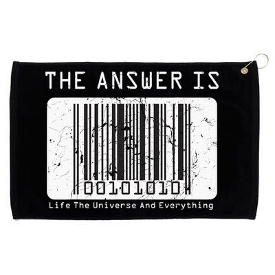 The Answer to Life The Universe and Everything in barcode Grommeted Golf Towel