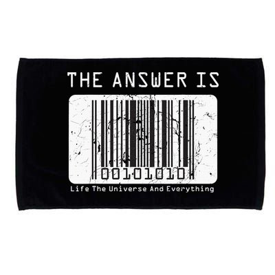 The Answer to Life The Universe and Everything in barcode Microfiber Hand Towel