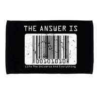 The Answer to Life The Universe and Everything in barcode Microfiber Hand Towel