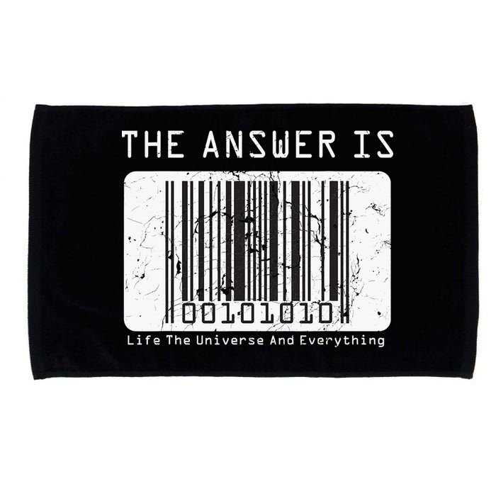 The Answer to Life The Universe and Everything in barcode Microfiber Hand Towel