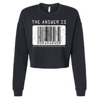 The Answer to Life The Universe and Everything in barcode Cropped Pullover Crew
