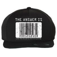The Answer to Life The Universe and Everything in barcode Wool Snapback Cap
