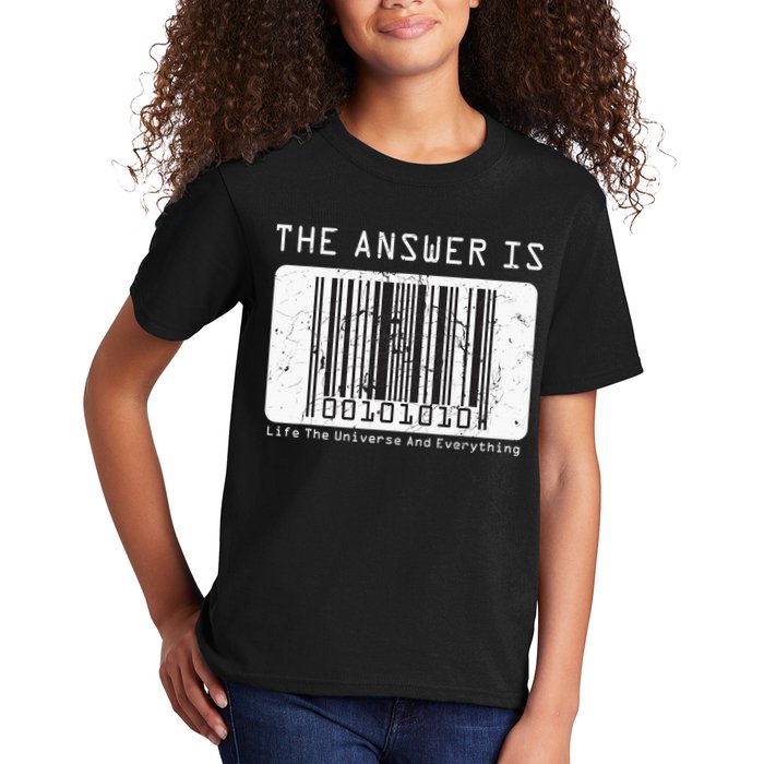 The Answer to Life The Universe and Everything in barcode Kids T-Shirt