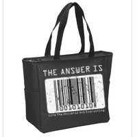 The Answer to Life The Universe and Everything in barcode Zip Tote Bag