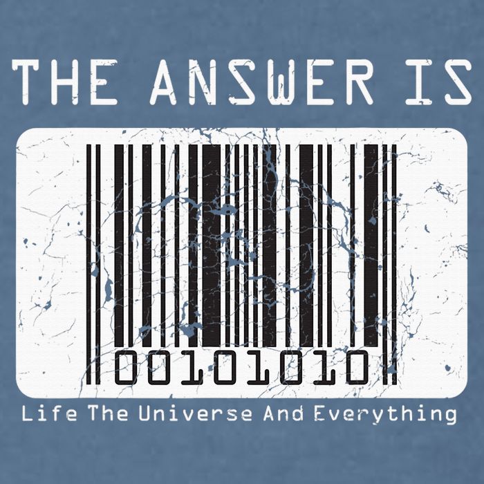 The Answer to Life The Universe and Everything in barcode Garment-Dyed Sweatshirt