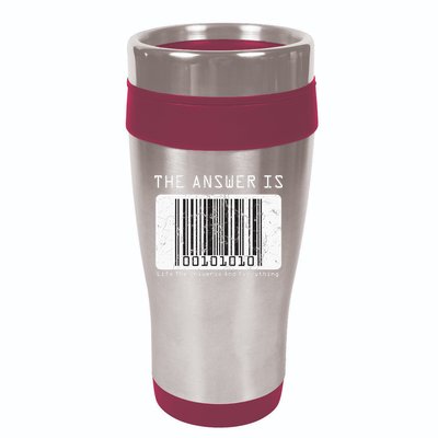 The Answer to Life The Universe and Everything in barcode 16oz Travel Tumbler