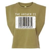 The Answer to Life The Universe and Everything in barcode Garment-Dyed Women's Muscle Tee