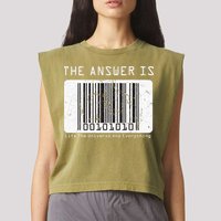 The Answer to Life The Universe and Everything in barcode Garment-Dyed Women's Muscle Tee