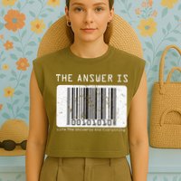 The Answer to Life The Universe and Everything in barcode Garment-Dyed Women's Muscle Tee
