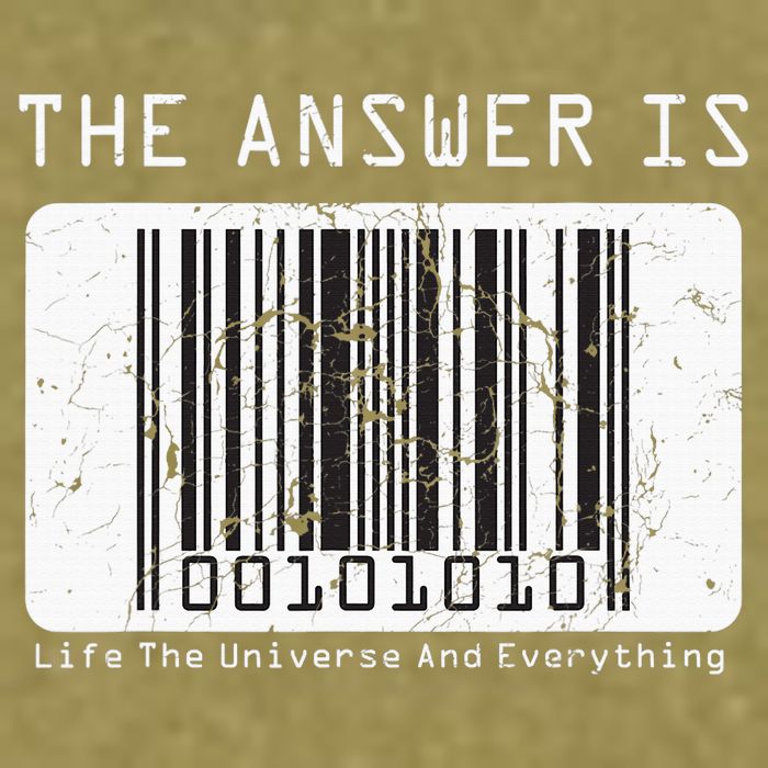 The Answer to Life The Universe and Everything in barcode Garment-Dyed Women's Muscle Tee