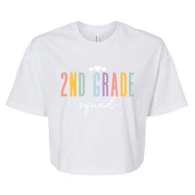 Teacher Appreciati To School 2Nd Second Grade Squad Gift Bella+Canvas Jersey Crop Tee