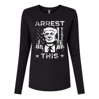 Trump Arrest This Fingers Womens Cotton Relaxed Long Sleeve T-Shirt