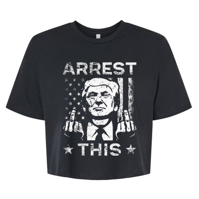 Trump Arrest This Fingers Bella+Canvas Jersey Crop Tee