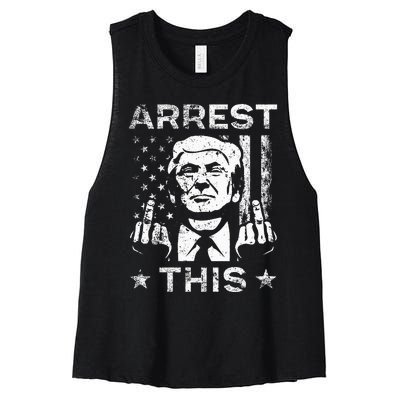 Trump Arrest This Fingers Women's Racerback Cropped Tank