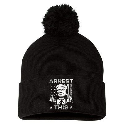 Trump Arrest This Fingers Pom Pom 12in Knit Beanie