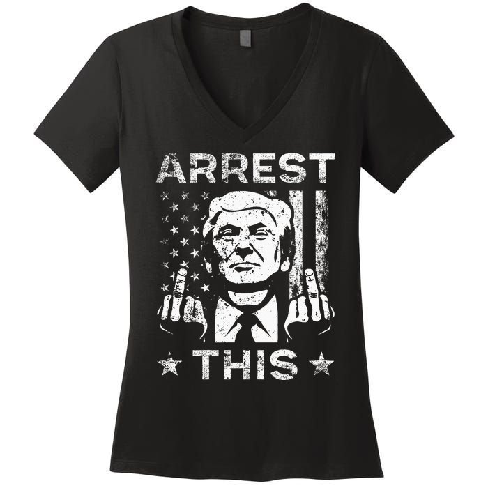 Trump Arrest This Fingers Women's V-Neck T-Shirt