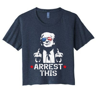 Trump Arrest This Funny Trump 2024 Convicted Felon Women's Crop Top Tee