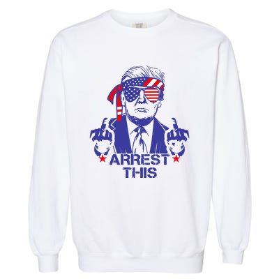 Trump Arrest This Funny Trump 2024 Convicted Felon Garment-Dyed Sweatshirt