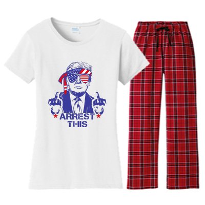 Trump Arrest This Funny Trump 2024 Convicted Felon Women's Flannel Pajama Set