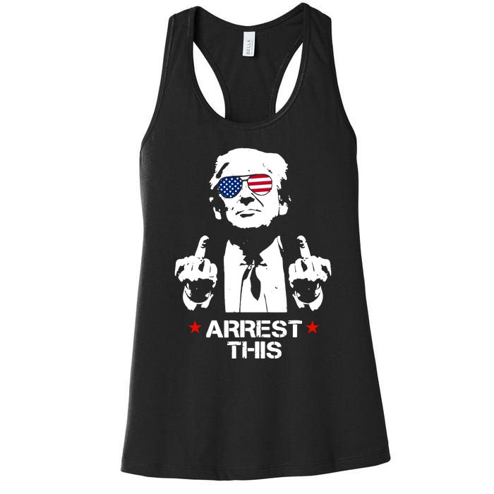 Trump Arrest This Funny Trump 2024 Convicted Felon Women's Racerback Tank